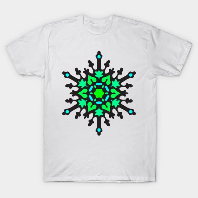 MANDALA T-SHIRT MANDALA-GREENS T-Shirt by abcmandalaclothing